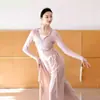 Traje de Prática de Dança Moderna Novo 2026, Top Feminino Adulto Falso Duas Peças com Meio Zíper, Roupa de Performance para Dança Clássica Dança Chinesa