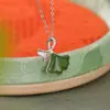 Yuebao Joyería Jade Hetian Plata de Ley S925 Chapada en Oro Jaspes Hoja de Ginkgo Colgante para Mujer Nuevo Estilo Chino Colgante Versátil Personalización