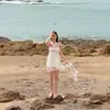 Nuevo Vestido de Malla Tipo Tubo Estilo Coreano de Hada Conservador que Cubre el Vientre Adelgazante Traje de Baño de Dos Piezas para Vacaciones para Mujeres