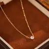 Colar Pingente Banyan Tree Prata S925 Clássico Seis Garras Diamante Único Feminino Estilo Simples Luxo Leve Versátil Banhado a Ouro K Corrente Clavícula