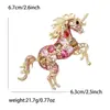 Broche de Caballo Unicornio con Pedrería de Lujo Ligero Europeo y Americano Transfronterizo Versátil Anti-Exposición Joyería Pin para Ropa de Hombre y Mujer