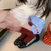 Zapatos de Mocasín Redondos Plateados Estilo Francés con Lazo y Lunares para Mujer, Dulces Zapatos Ballet Mary Jane con Aumento Oculto de Altura