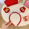 Diadema del Festival de Primavera de Año Nuevo Diadema del año del Dragón Fiesta anual festiva de Año Nuevo Accesorios para el cabello de Año Nuevo Pasador del Día de Año Nuevo Decoración de Feliz Año Nuevo