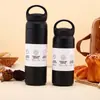 Copo Térmico de Aço Inoxidável Transfronteiriço, Garrafa de Água Esportiva de Aparência Sofisticada e Estilosa, Copo Portátil para Exterior, Copo de Café com Alça, Garrafa de Bico Fino