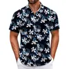 Camisa Havaiana Transfronteiriça Peça Única Masculina Praia Tamanho Grande Casual Estampada em 3D Manga Curta Camisa de Férias à Beira-Mar Tendência