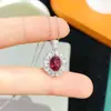 Colgante de espinela natural pura cristal súper rosa transparente gema grado 5A tamaño 5*7mm plata de ley s925