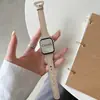 A pulseira fina, reversível e com padrão de lichia em couro é adequada para smartwatches Apple S11, S12, Huawei GT6, Fit5 e Samsung