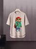 2024 Novo estilo americano Trendy Brand Carta estampada camiseta de manga curta Masculino Summer Ins Trendy Brand Loose Casual Top