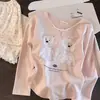 Pijama Feminino 2026 para Primavera e Outono, Manga Longa, Fofo, Casual, Tamanho Plus, Adequado para Usar Fora, Conjunto para Casa, Tamanho Plus, Adequado para Usar Fora