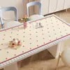 Mantel de mesa de comedor estilo crema, impermeable y a prueba de aceite, mantel para mesa de café sin lavado, cuero de alta gama, protector de encimera de PVC aislante del calor