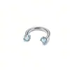 Anillo Súper Brillante de Herradura Perforación Labial F136 Aleación de Titanio Transfronterizo Zirconia Incrustada Perforación Hélice Oído Venta al por Mayor Joyería para Piercings en Stock