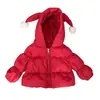 Ropa de Navidad y Año Nuevo para Bebé Chaqueta de Plumas Roja Invierno Niñas Moda Blanca Pluma de Pato Chaqueta Cálida Saludos de Año Nuevo Ropa para Bebé de Un Año