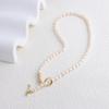 Collar Pulsera Perla de Agua Dulce Frijol Dorado Simple de Alta Gama para Viajero Combinable Estilo INS