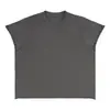 Etai Roupa Masculina Marca Fashionável Algodão Puro de Alta Qualidade Solta Curta Manga Curta Mangas Cropped Borda Solta Gola Redonda Camiseta