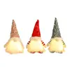 Decoración Navideña de Liquen Lentejuelas Navideñas Muñeco Rudolph con Luces Muñeco Navideño Luminoso sin Rostro Adornos Tela