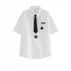 Camisas Blancas de Verano Sueltas de Manga Corta Estilo Universitario para Hombres y Mujeres con Diseño Floral, un Juego Completo de Camisas, Uniformes Jk, Uniformes de Clase Dk