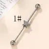 Pendientes de aro para el cartílago del oído con cadena punk de hueso de amor y garra de estrella de cinco puntas, transfronterizos europeos y americanos, para el puente del oído, Halloween