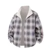 Chamarra Reversible a Bloques de Color para Comercio Exterior Transfronterizo para Hombres y Mujeres, Holgada de Otoño, Top Deportivo con Cuello Alto, Casual Americano
