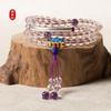 Pulsera Optimizada de Cristal Blanco 108 Cuentas Cuentas Plata Tibetana Collar Suéter Estilo Étnico Artístico Pulsera para Damas