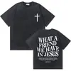 [Lavado Transfronterizo] Camiseta Lavada Glory Moda de Verano para Hombres y Mujeres Cruz