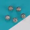 Accesorios de bola de plata de ley S925, cuentas huecas brillantes retro con cuentas, material DIY hecho a mano, joyería de plata al por mayor