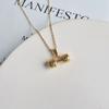 Europeu e Americano Único Criativo Aço Inoxidável Haltere Pingente Casal Colar Simples Esportes Fitness Barbell Clavicle Chain