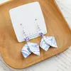 Nuevos Pendientes de Cerámica Azul y Blanco Estilo Chino Jingdezhen, Pendientes de Plata 925 Estilo Antiguo de Alta Gama, Lujo Accesible y Pendientes de Alta Gama