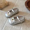 Sapatos de Couro para Meninas de 3-6 Anos Sola Macia Estilo Coreano Versátil Sapatos de Princesa Estilo Primavera e Outono Sapatos Mary Jane para Crianças Sapatos Individuais Infantis