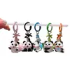 Encantador llavero de panda de resina 3D, animal de dibujos animados con lazo, dulce y adorable, perfecto como regalo para estudiantes o mejores amigos para colgar en sus mochilas
