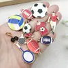 Accesorios de Aleación Esmaltada DIY Equipo Deportivo Colgante de Fútbol Baloncesto Voleibol Llavero Pulsera Dijes para Joyería