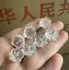 Estoque Antigo de Décadas Atrás, Cristal Branco Natural Esculpido à Mão oco Acessório de Sino Vajra, Pedra Dzi de Cristal Único