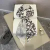 Novo Lenço Longo 2025 Seda Estampado Dupla Face Lenço Elegante Moda Verão Cinto Decorativo Lenço
