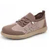 Zapatos de malla tejida tipo fly-knit con bloques de color transfronterizos para mujer, sin cordones, suela blanda, ligeros, transpirables, versátiles, casuales para mujer