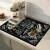 Alfombrilla de Café Estilo Americano de Venta Caliente Transfronteriza, Alfombrilla Absorbente Antideslizante de Tierra de Diatomeas para Cocina del Hogar y Barra de Bar, Disponible para Dropshipping