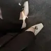 Zapatos de Mujer de Estilo Sencillo, Punta Cuadrada Baja, Tacón Grueso, Modelo Nuevo Primavera/Verano con Hebilla Metálica, Zapatos de Cuero Retro de Tacón Medio Adelgazantes para el Trabajo