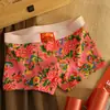 Roupa íntima masculina cuecas boxer masculinas de algodão flor grande nordeste cuecas vermelhas shorts de alta qualidade para o Ano do Dragão