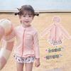 Traje de baño nuevo de manga larga con protección solar para niñas, lindo traje de baño nuevo de una pieza de secado rápido para niños, traje de baño de princesa para niños
