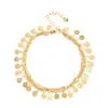 Accesorios transfronterizos europeos y americanos, tobillera metálica de lentejuelas de moda estilo playero multicapa para mujer, anillo para el pie y joyería para el pie simples de verano