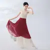 Falda de entrenamiento de una pieza de gasa para danza clásica, de media cuerpo, fluida y amplia, cubre las caderas y la entrepierna, con cortina de glúteos estilo étnico