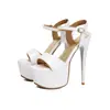 Nuevos Zapatos de Tacón Alto de 16 cm Estilo Europeo y Americano Transfronterizos para Modelos de Coche, Fiestas de Boda, Discotecas de Moda, Sandalias de Plataforma de Tacón Fino