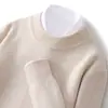 Suéter de Lana de Cuello Medio Alto Nuevo para Otoño e Invierno Suéter Básico Plano Engrosado para Hombre Color Sólido Holgado Camisa de Punto Básica para Negocios