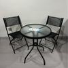 Silla Plegable Moderna Simple para Exterior Patio Mesa de Café Juego de Tres Piezas Jardín Terraza Villa Muebles de Ocio Silla de Ratán