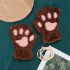 Guantes de Peluche de Capibara Lindos para Mujer, Cubierta Plegable de Medio Dedo para Invierno, Compatibles con Pantalla Táctil, Cálidos y Gruesos, para Estudiantes y Ciclismo, a Prueba de Frío