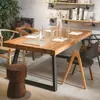 Escritorio de madera maciza, combinación simple, escritorio moderno minimalista para computadora en casa, mesa larga de tamaño pequeño para sala de estar, mesa de conferencias, mesa de comedor