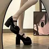 Zapatos Franceses Pequeños de Cuero de Moda con Lazo y Tacón Súper Alto para Mujer, Nuevos Zapatos Mary Jane de Tacón Grueso Otoño e Invierno 2025