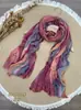 Chal Artístico de Algodón y Lino Estilo Nuevo Otoño 2026, Bufanda Versátil Vintage Delgada de Modal Tie-Dye Bloque de Color