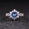 Anillo de copo de nieve de diamantes completos con viento frío, cobre incrustado de circón, diseño de nicho, moda exquisita, joyería para el día a día, venta al por mayor