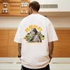 Camiseta Solta da Moda High Street para Homens Plus Size, Manga Curta, Oversized, Hip-Hop, Estilo Chinês, Tamanho Grande, Camiseta de Manga Meia-Manga de Verão