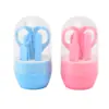 Cortador de Unhas para Bebê, Tesoura Curta, Pinça, Lixa de Unha, Conjunto de 4 Peças, Kit de Cuidados para Manicure de Recém-Nascido, Caixa Longa Tubo