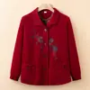 Chaquetas de Mezclilla de Algodón de Manga Larga para Primavera y Otoño para Mujeres de Mediana Edad y Mayores, Tops Bordados Sueltos para Madres